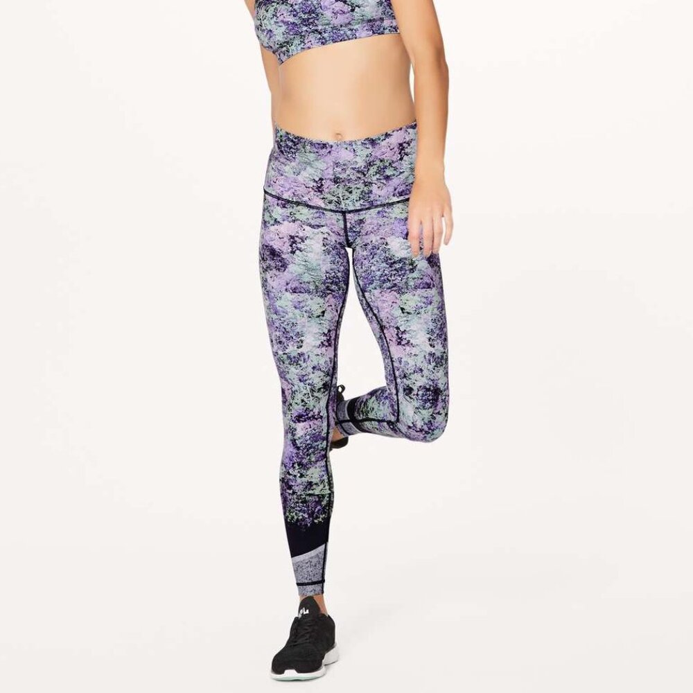 Lululemon Wunder Under Hi-Rise Tight Nulux 28" Vivid Vision 50g Multi Black Yoga